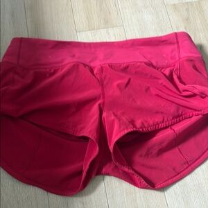 Raspberry Red Athletic Performance Shorts with Moisture-Wicking Fabric